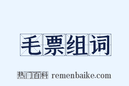 毛票组词是什么意思的图片